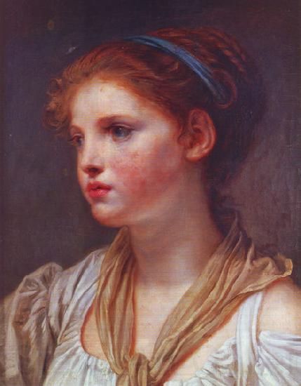 Jean-Baptiste Greuze Portrait de jeune fille au ruban bleu